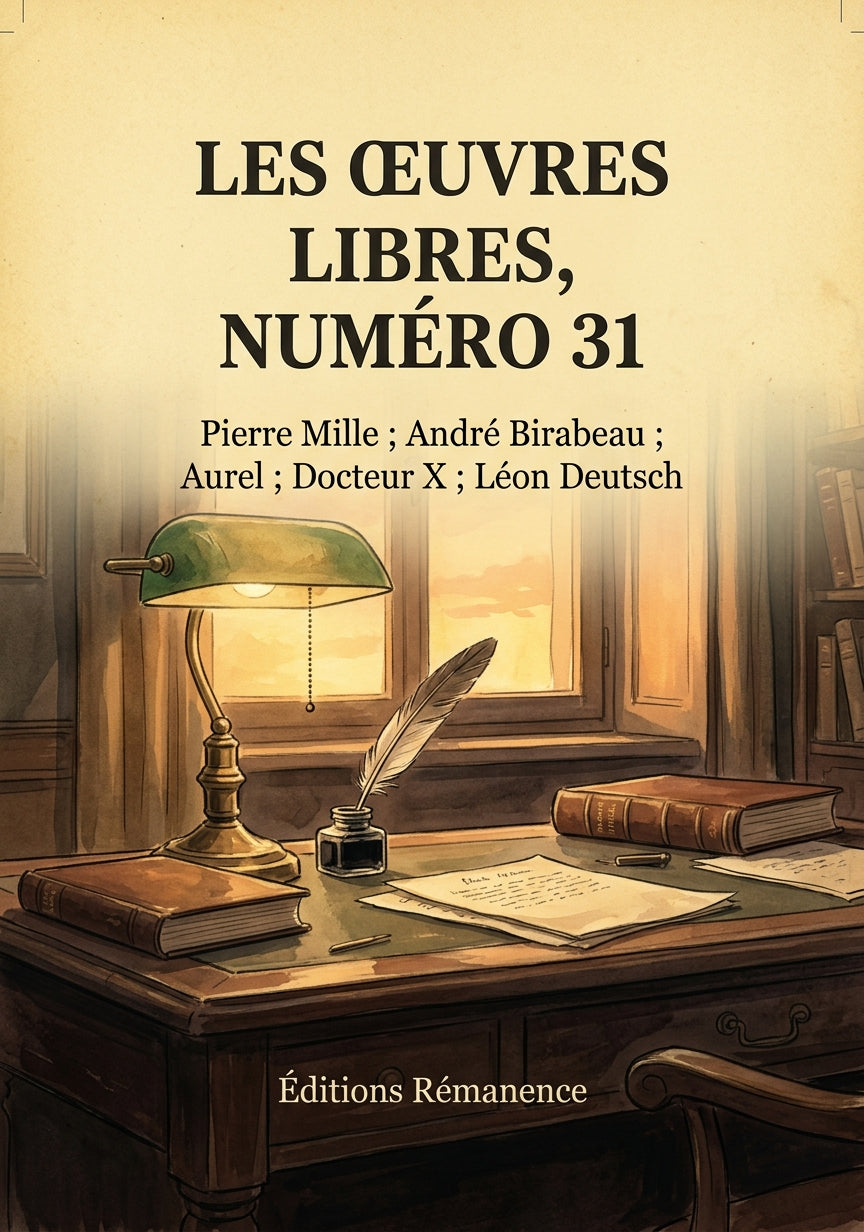 Livre Les Œuvres libres, numéro 31 par Pierre Mille ; André Birabeau ; Aurel ; Docteur X ; Léon Deutsch - Couverture - Editions Remanence