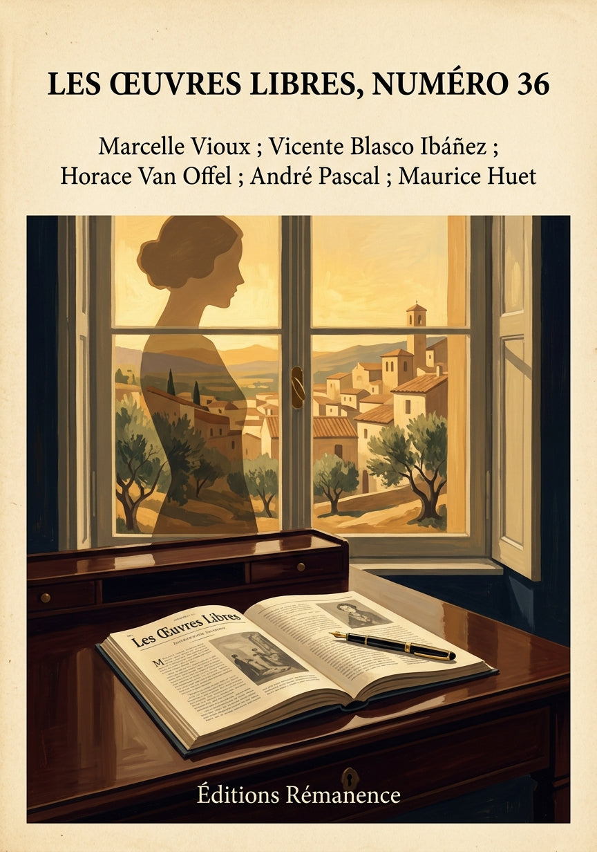 Livre Les Œuvres libres, numéro 36 par Marcelle Vioux ; Vicente Blasco Ibáñez ; Horace Van Offel ; André Pascal ; Maurice Huet - Couverture - Editions Remanence