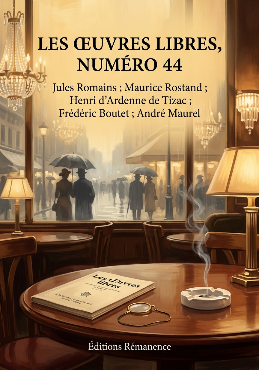 Livre Les Œuvres libres, numéro 44 par Jules Romains ; Maurice Rostand ; Henri d’Ardenne de Tizac ; Frédéric Boutet ; André Maurel - Couverture - Editions Remanence