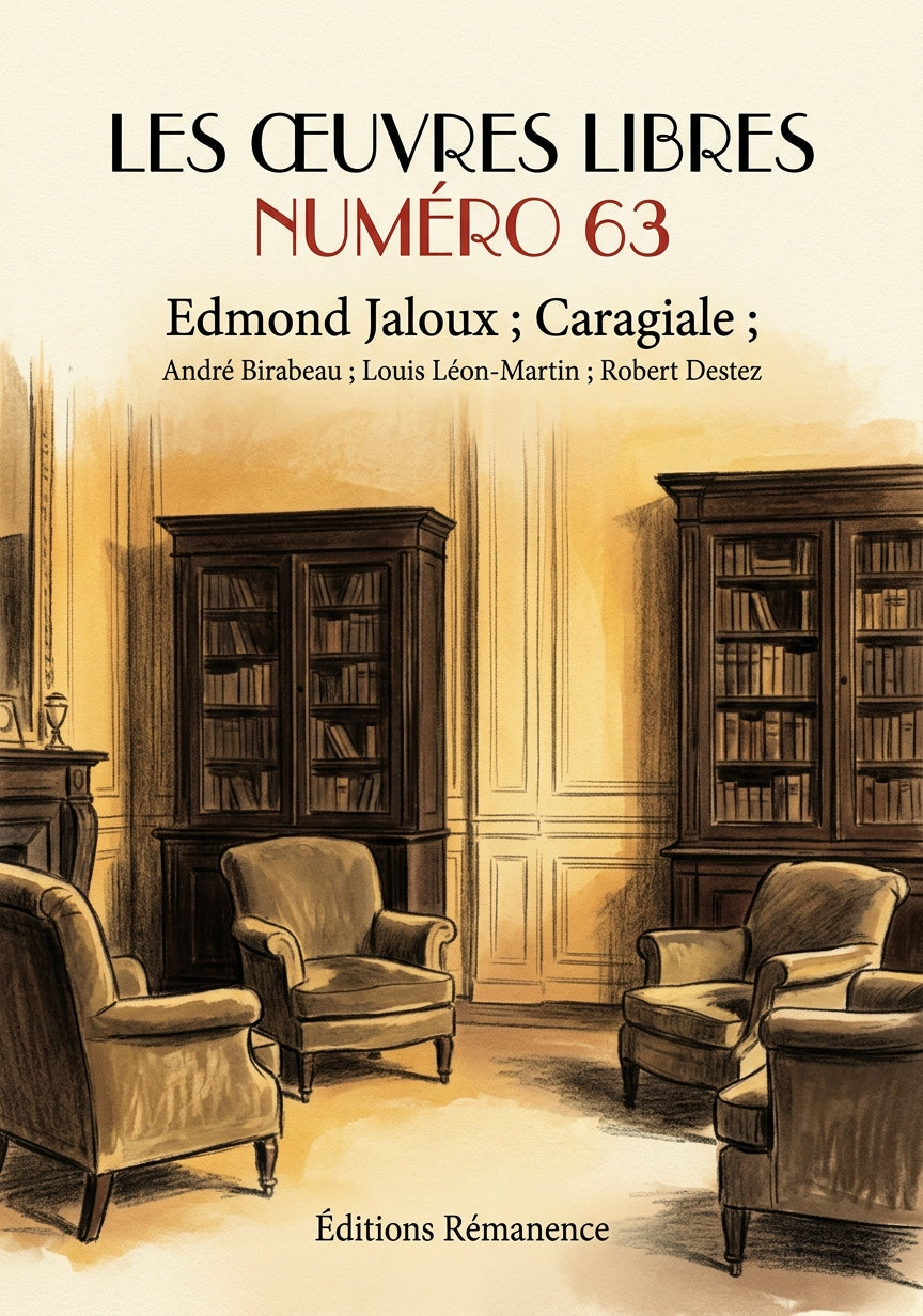 Livre Les Œuvres libres numéro 63 par Edmond Jaloux ; Caragiale ; André Birabeau ; Louis Léon-Martin ; Robert Destez - Couverture - Editions Remanence