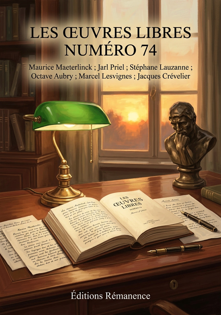 Livre Les Œuvres libres numéro 74 par Maurice Maeterlinck ; Jarl Priel ; Stéphane Lauzanne ; Octave Aubry ; Marcel Lesvignes ; Jacques Crévelier - Couverture - Editions Remanence