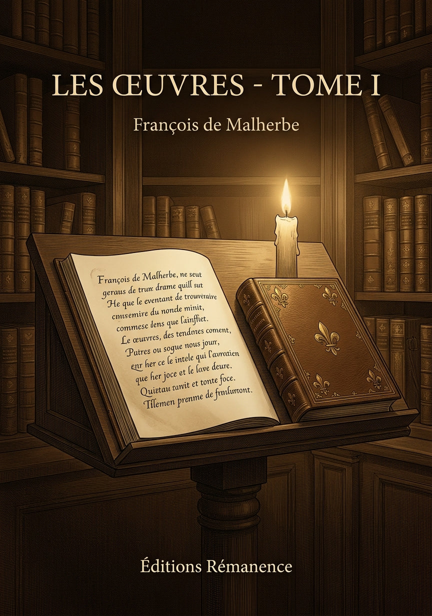 Livre Les Œuvres - Tome I par François de Malherbe - Couverture - Editions Remanence