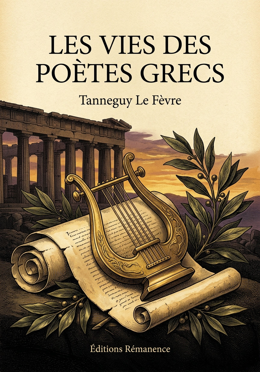 Livre Les Vies des poètes Grecs par Tanneguy Le Fèvre - Couverture - Editions Remanence