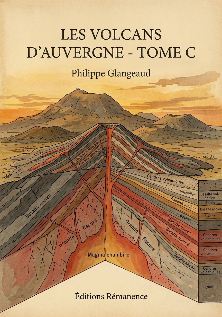 Livre Les Volcans d’Auvergne - Tome c par Philippe Glangeaud - Couverture - Editions Remanence