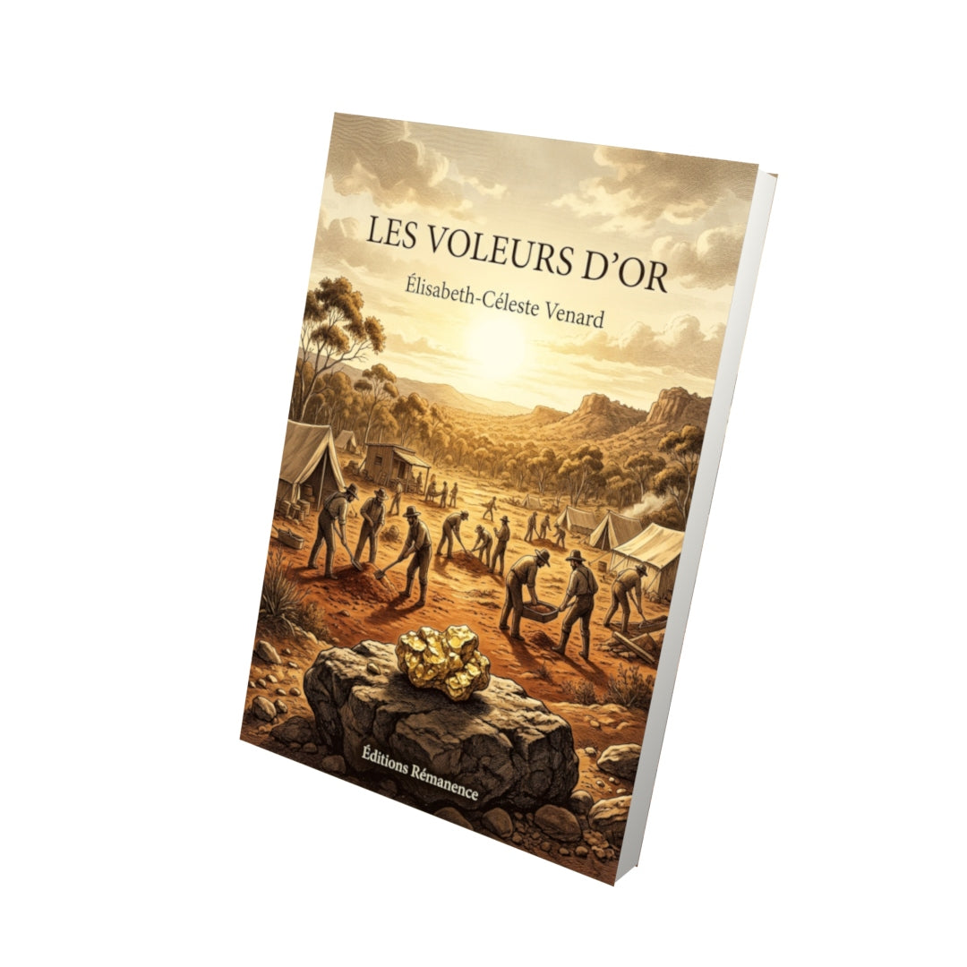 Livre Les Voleurs d’or par Élisabeth-Céleste Venard - Vue 3D - Editions Remanence