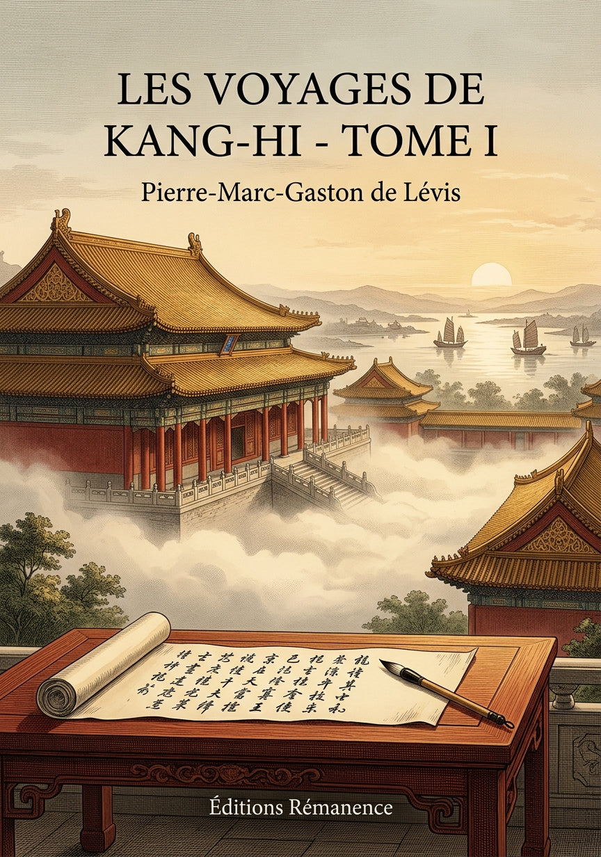 Livre Les Voyages de Kang-Hi - Tome I par Pierre-Marc-Gaston de Lévis - Couverture - Editions Remanence
