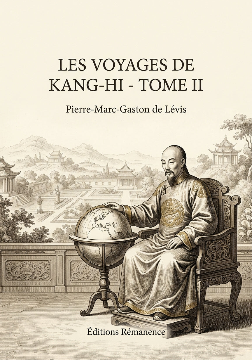 Livre Les Voyages de Kang-Hi - Tome II par Pierre-Marc-Gaston de Lévis - Couverture - Editions Remanence