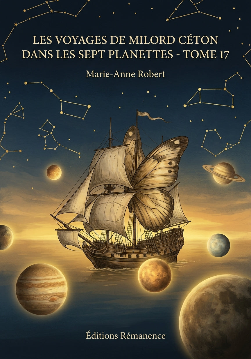 Livre Les Voyages de Milord Céton dans les sept Planettes - Tome 17 par Marie-Anne Robert - Couverture - Editions Remanence