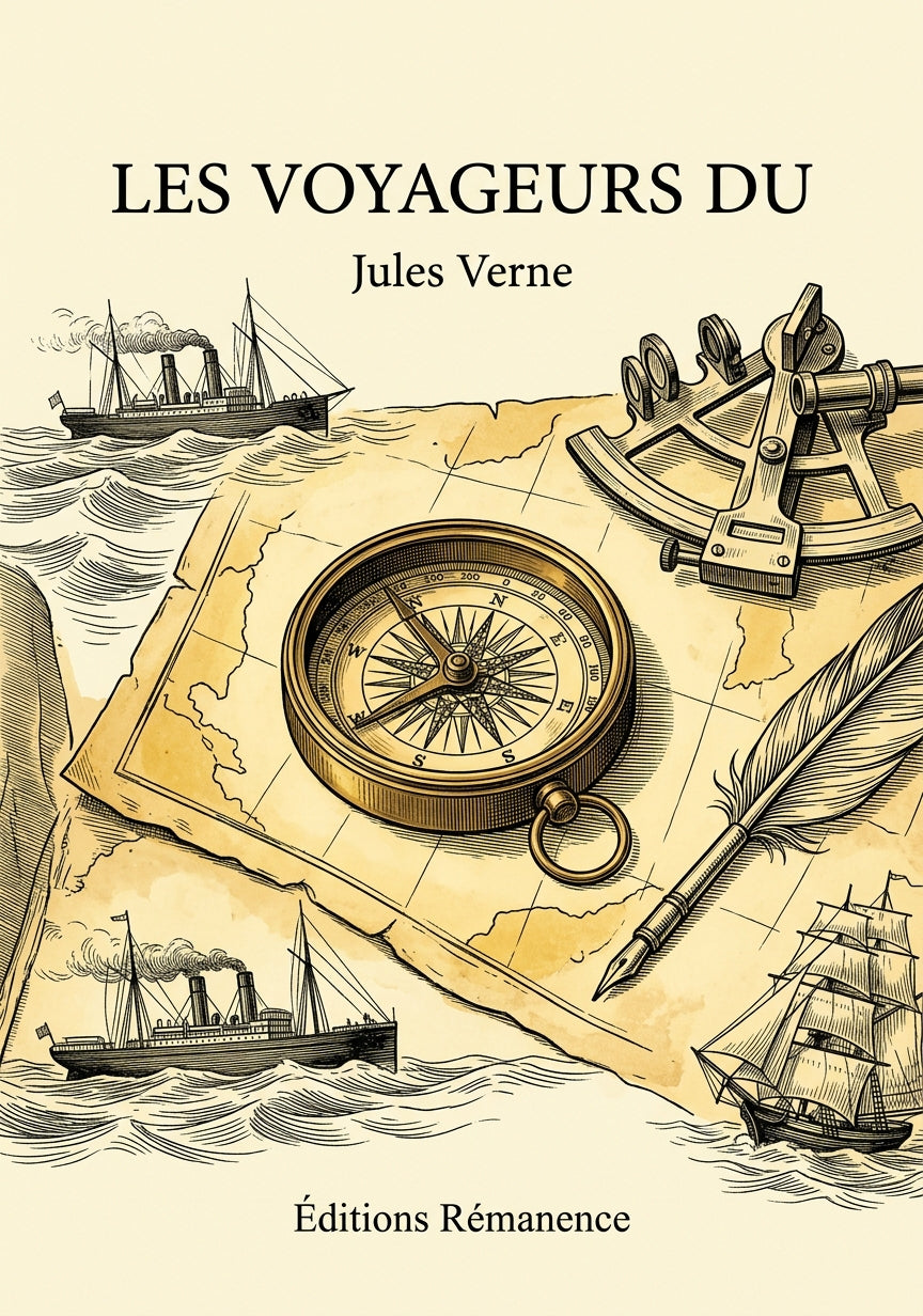 Livre Les voyageurs du par Jules Verne - Couverture - Editions Remanence