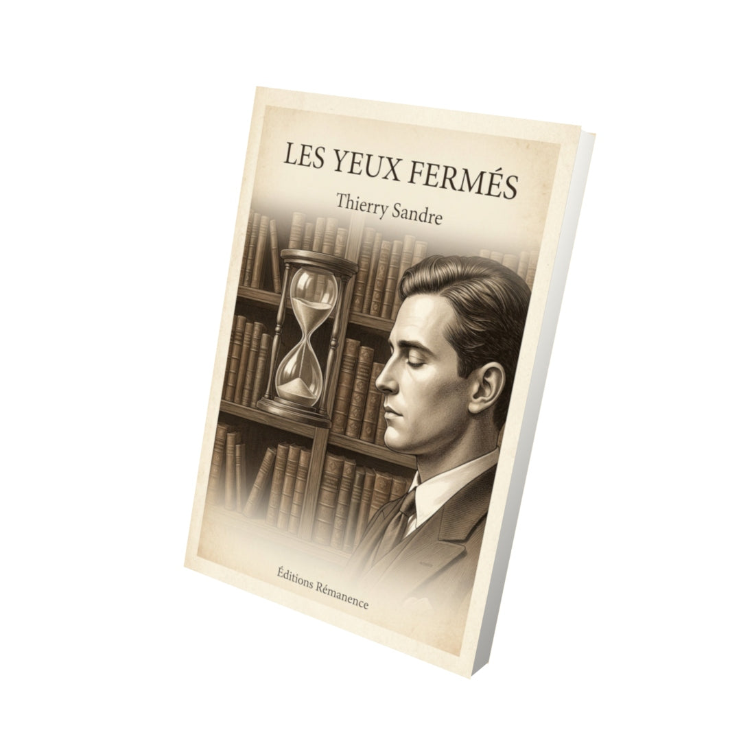 Livre Les yeux fermés - Thierry Sandre - Vue 3D - Editions Remanence