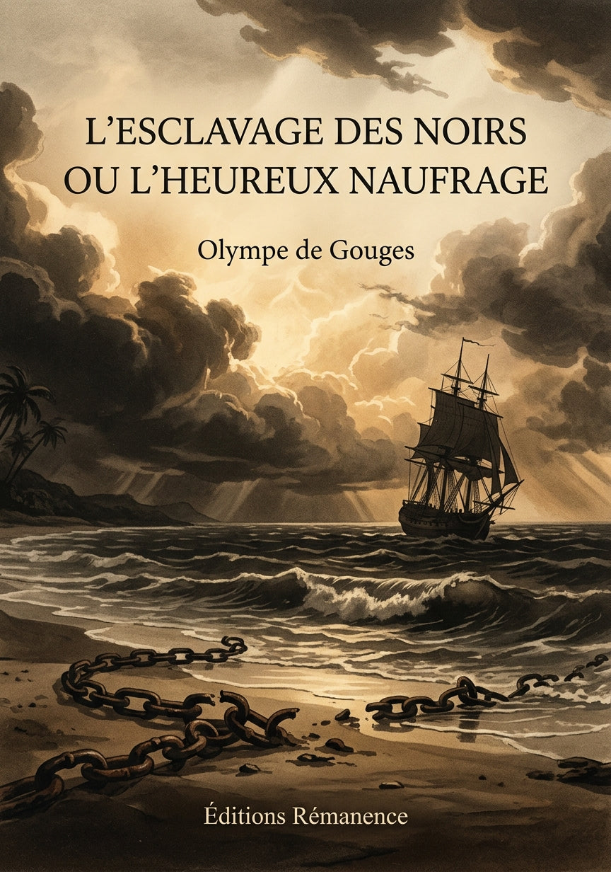 Livre L’Esclavage des noirs ou l’Heureux Naufrage par Olympe de Gouges - Couverture - Editions Remanence