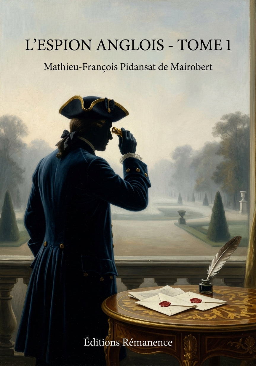 Livre L’Espion anglois - Tome 1 par Mathieu-François Pidansat de Mairobert - Couverture - Editions Remanence