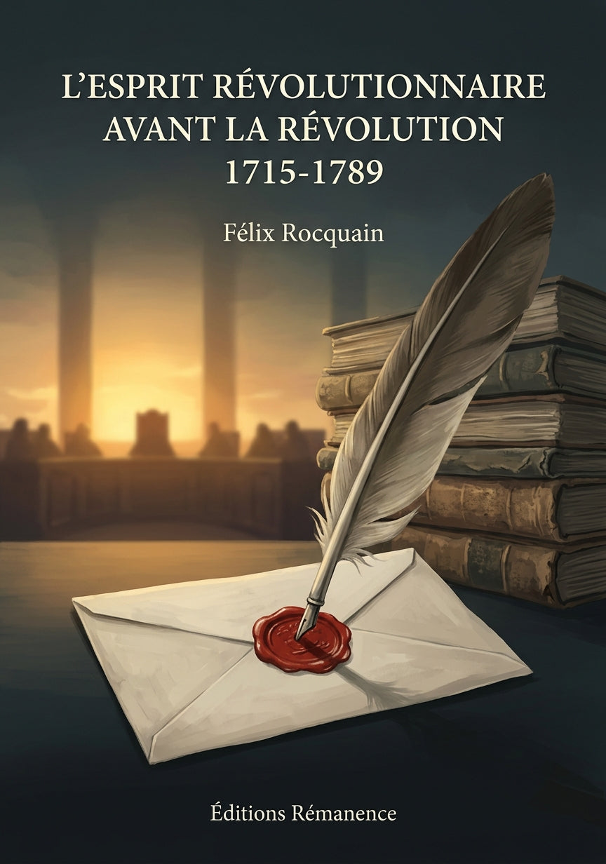 Livre L’Esprit révolutionnaire avant la Révolution 1715-1789 par Félix Rocquain - Couverture - Editions Remanence