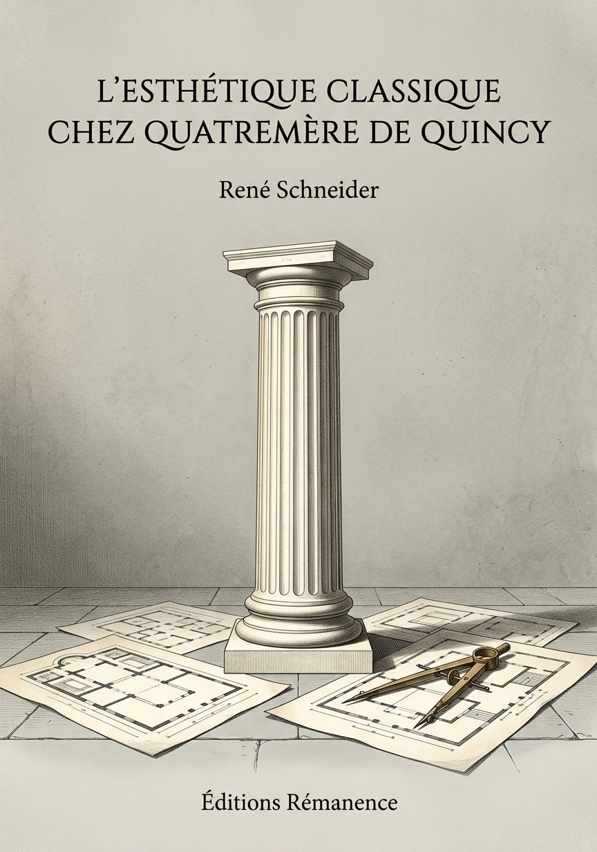 Livre L’Esthétique classique chez Quatremère de Quincy par René Schneider - Couverture - Editions Remanence