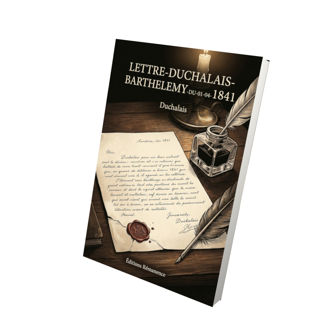 Livre Lettre-Duchalais-Barthelemy-du-01-04-1841 par Duchalais - Vue 3D - Editions Remanence