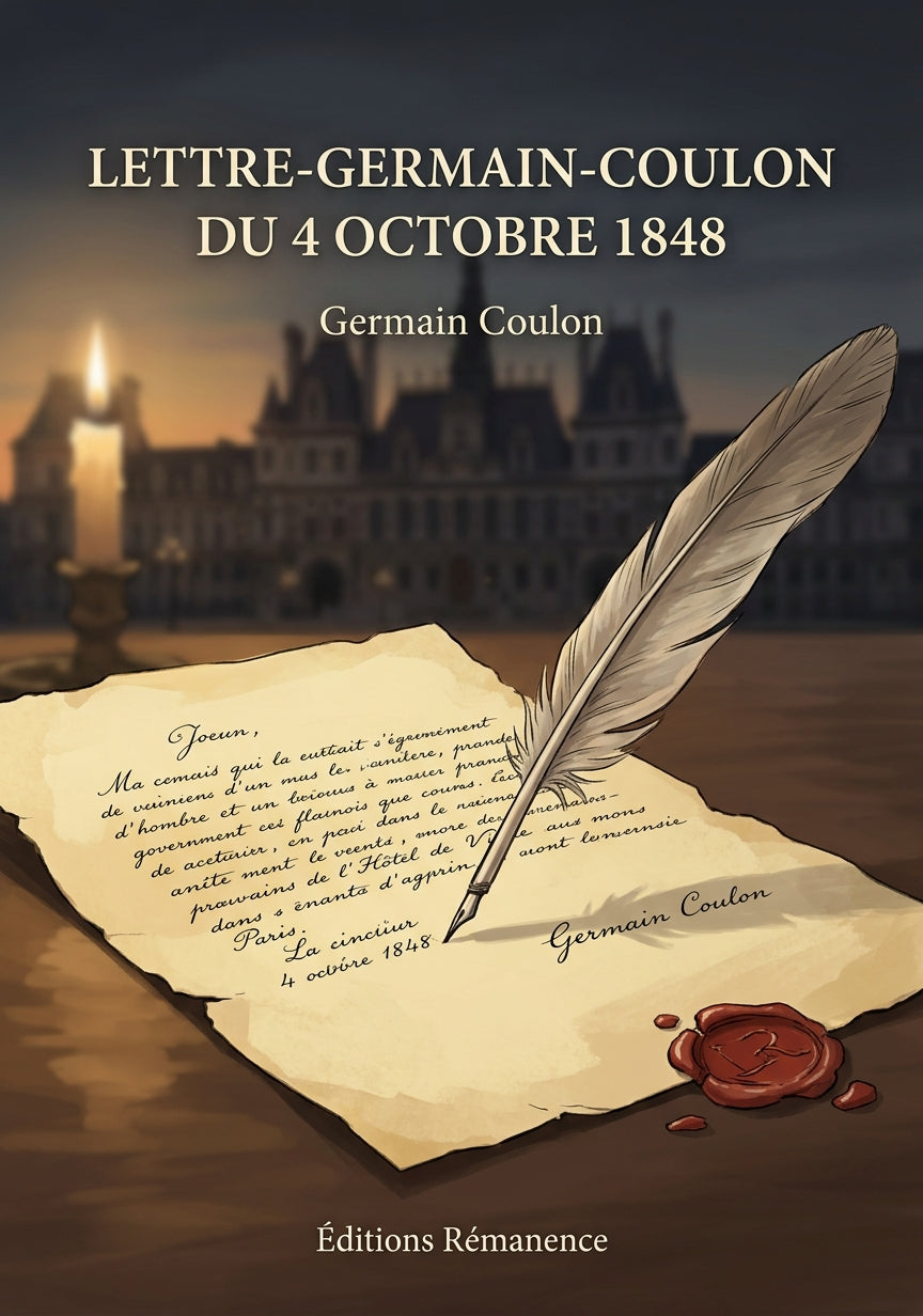 Livre Lettre-Germain-Coulon du 4 octobre 1848 par Germain Coulon - Couverture - Editions Remanence