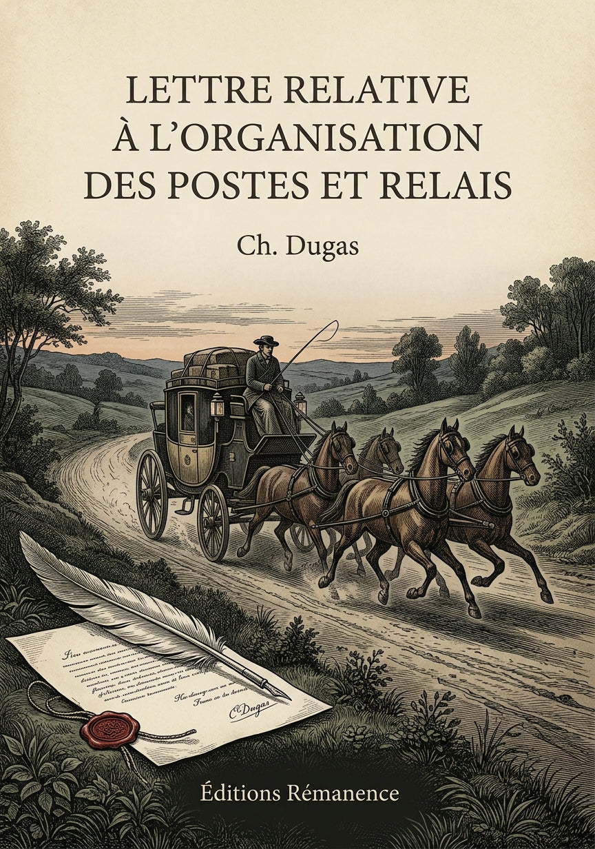 Lettre relative à l'organisation des postes et relais - Ch. Dugas (Couverture)