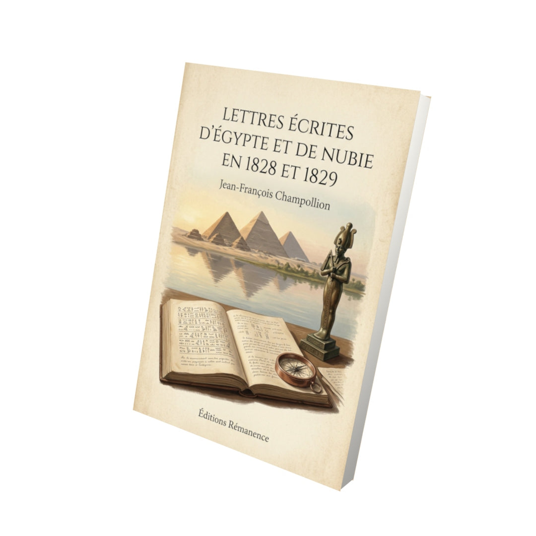Livre Lettres écrites d'Égypte et de Nubie en 1828 et 1829 - Jean-François Champollion - Vue 3D - Editions Remanence