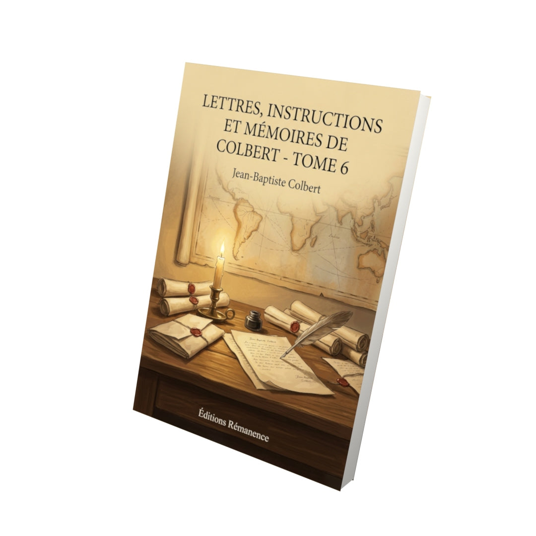 Livre Lettres, instructions et mémoires de Colbert - Tome 6 par Jean-Baptiste Colbert - Vue 3D - Editions Remanence