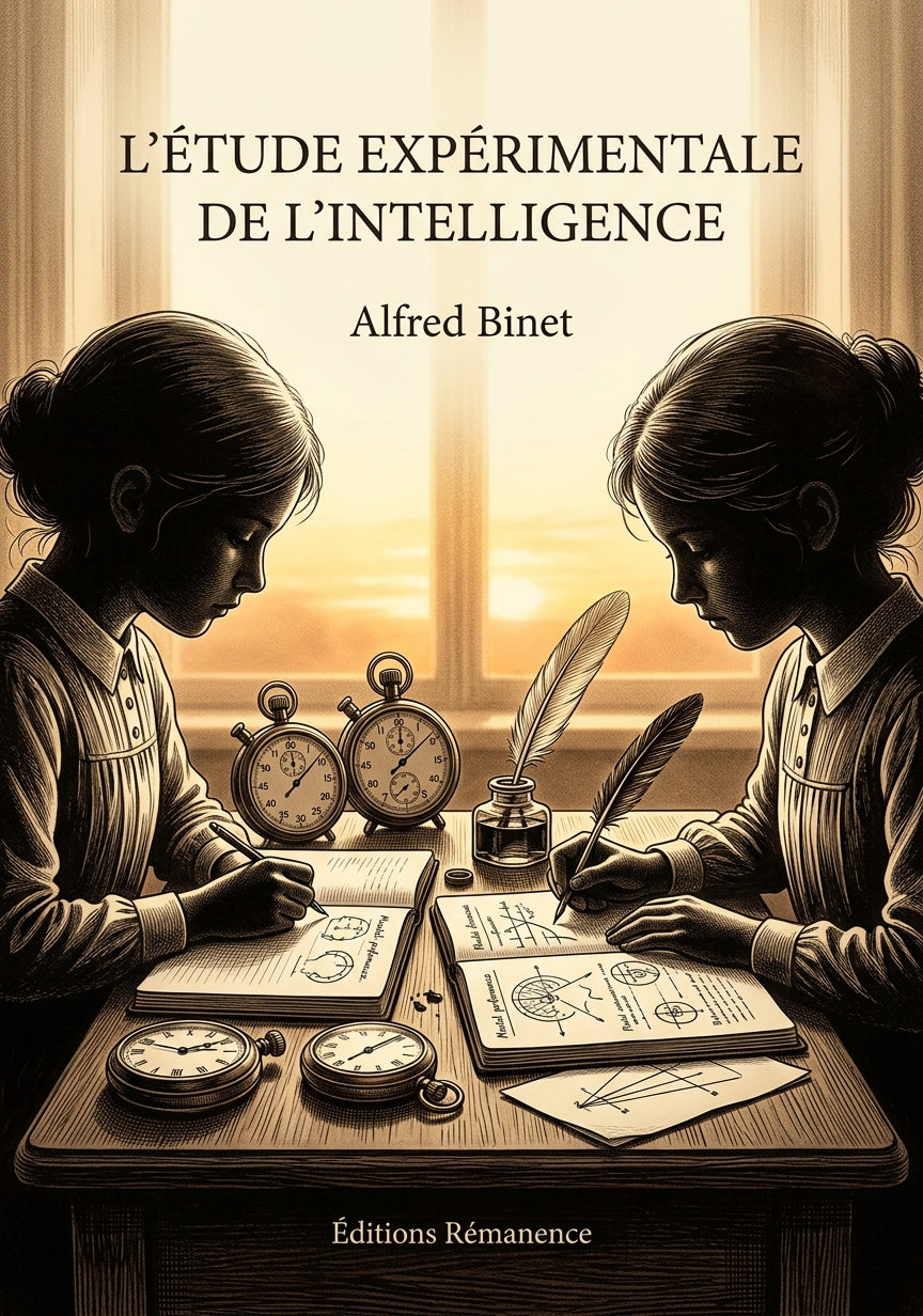Livre L’Étude expérimentale de l’intelligence par Alfred Binet - Couverture - Editions Remanence