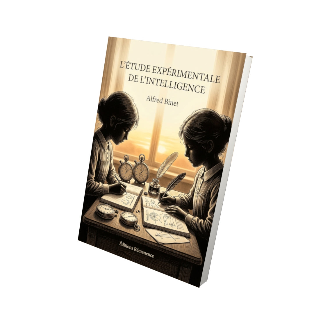 Livre L’Étude expérimentale de l’intelligence par Alfred Binet - Vue 3D - Editions Remanence