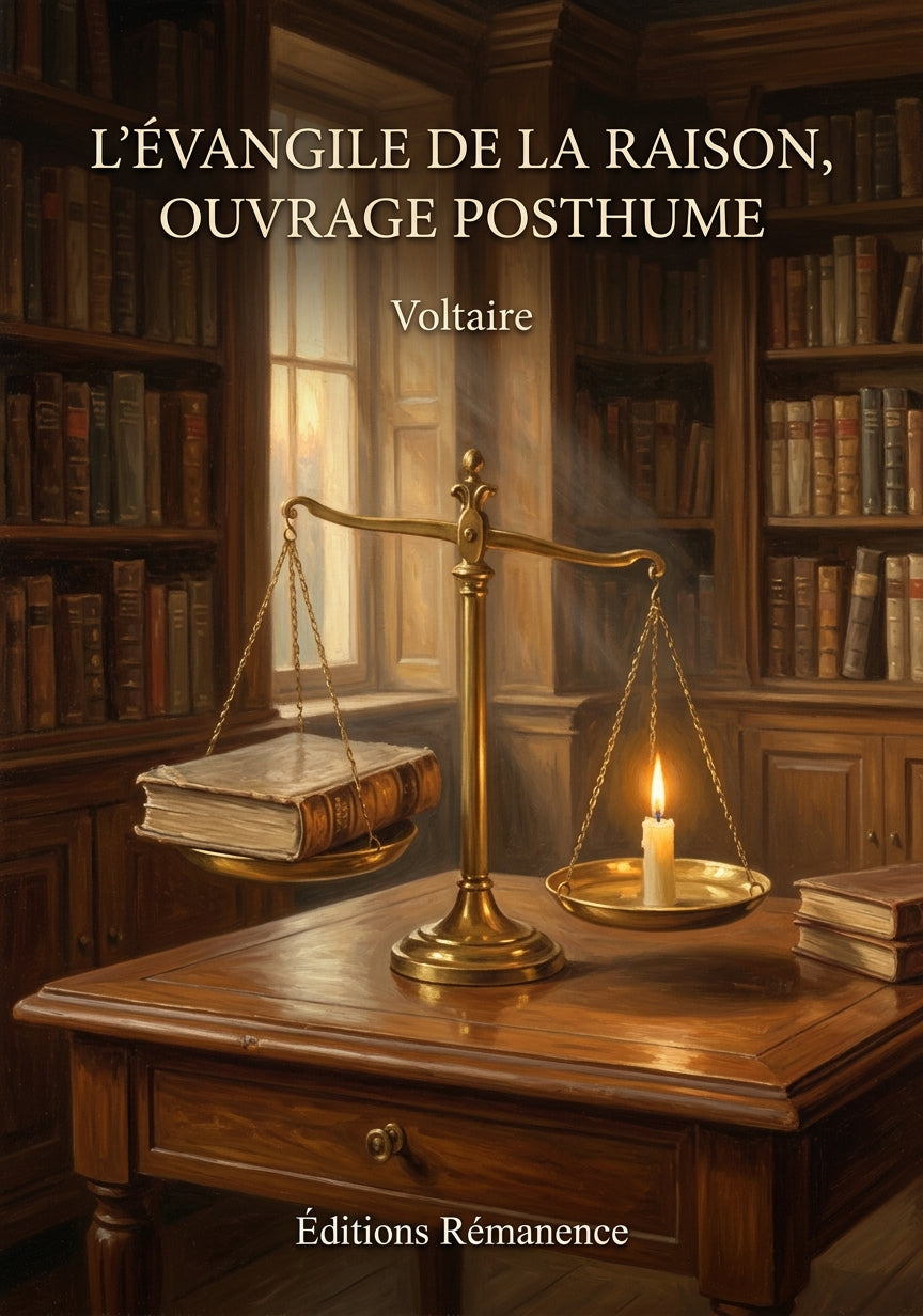 Livre L’Évangile de la raison, ouvrage posthume par Voltaire - Couverture - Editions Remanence