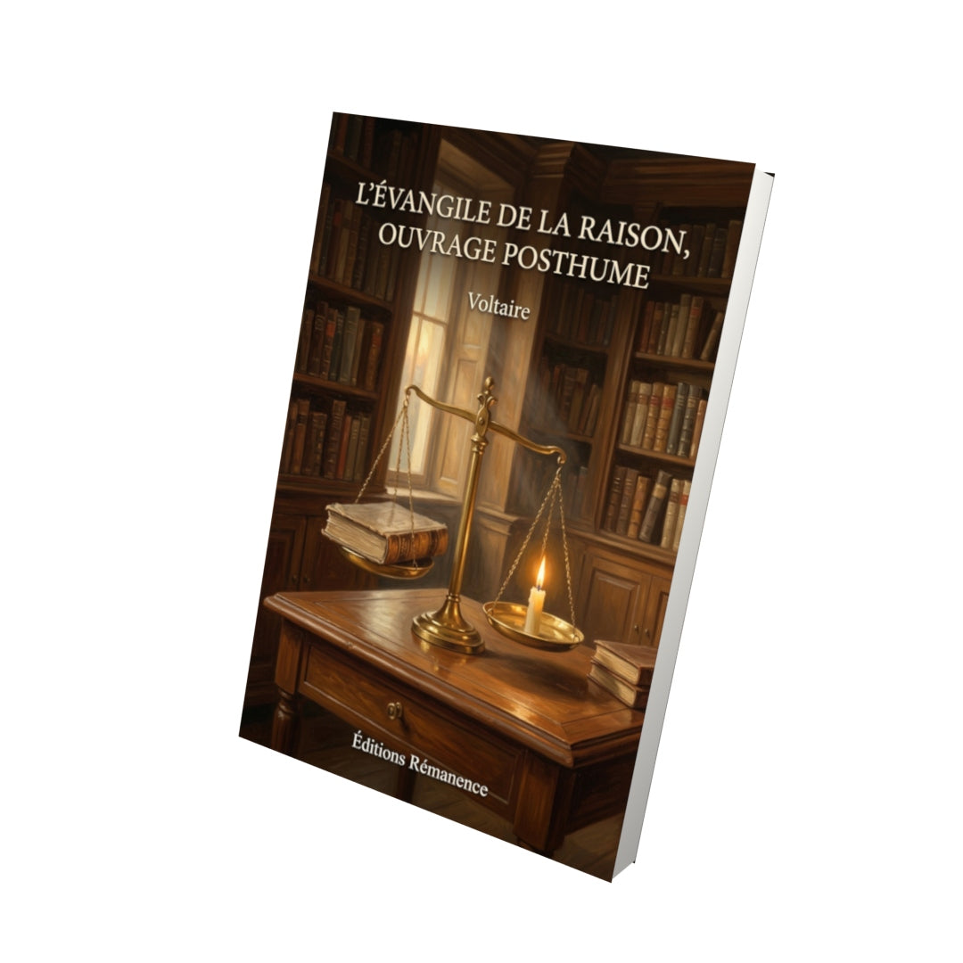 Livre L’Évangile de la raison, ouvrage posthume par Voltaire - Vue 3D - Editions Remanence