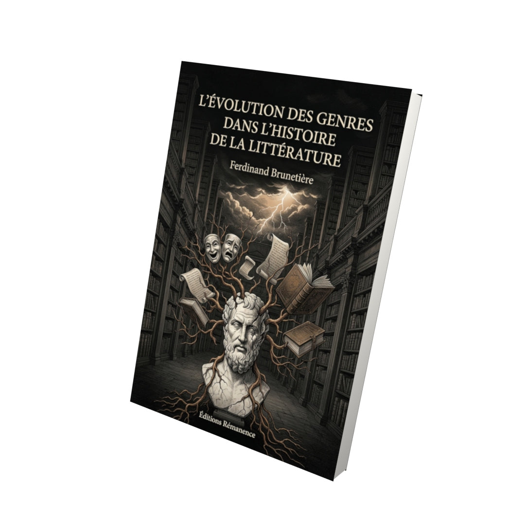 Livre L’Évolution des genres dans l’histoire de la littérature par Ferdinand Brunetière - Vue 3D - Editions Remanence