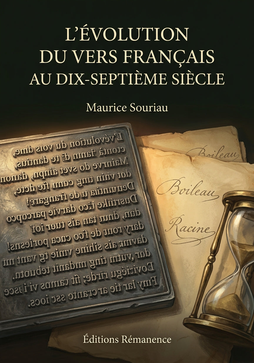 Livre L’Évolution du vers français au dix-septième siècle par Maurice Souriau - Couverture - Editions Remanence