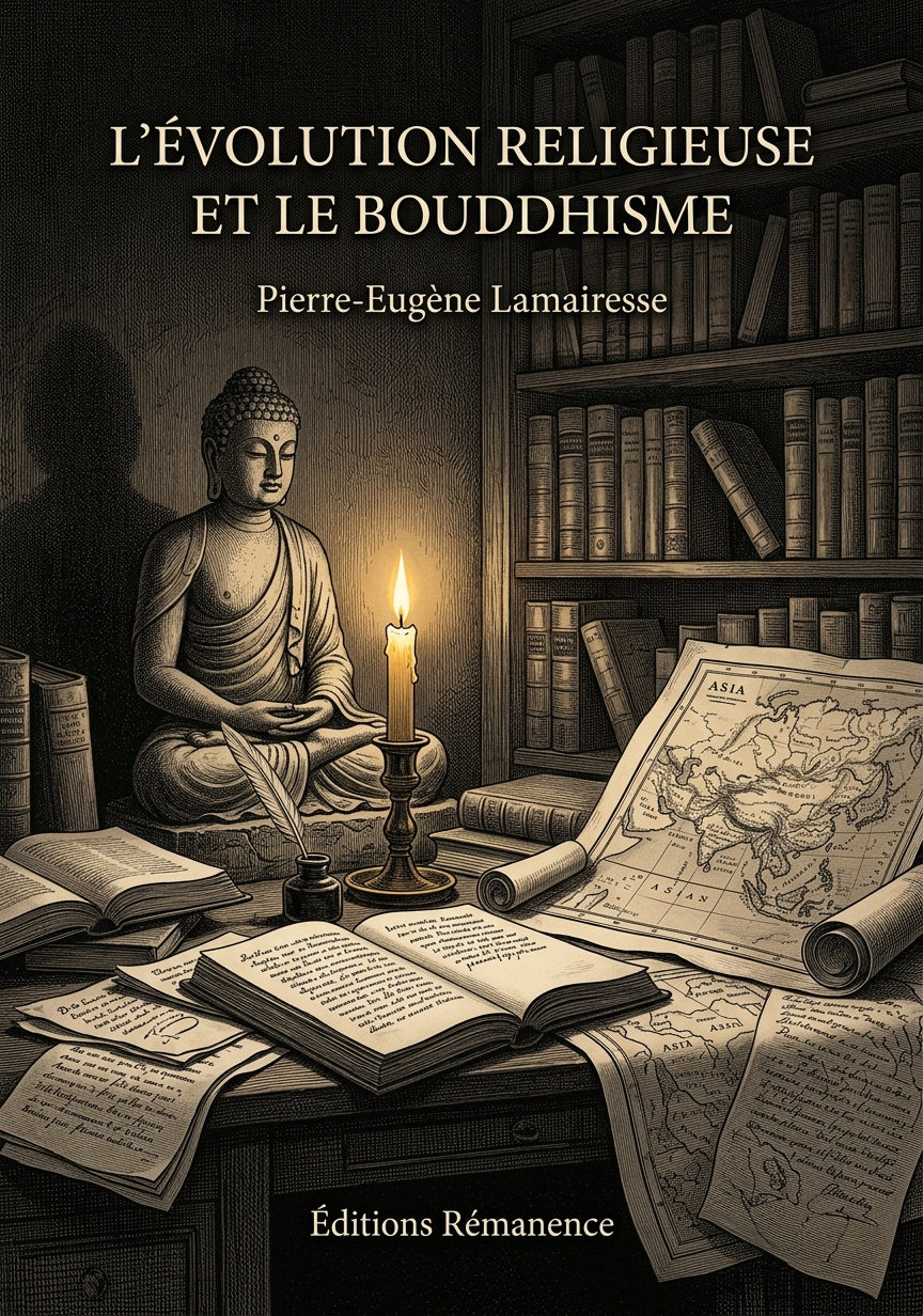 Livre L’Évolution religieuse et le bouddhisme par Pierre-Eugène Lamairesse - Couverture - Editions Remanence