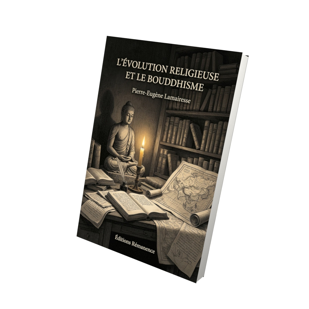 Livre L’Évolution religieuse et le bouddhisme par Pierre-Eugène Lamairesse - Vue 3D - Editions Remanence