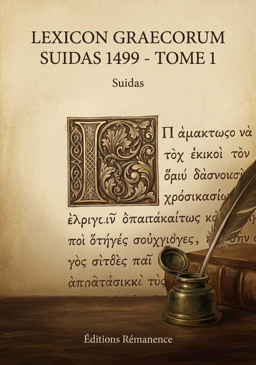 Livre Lexicon graecorum Suidas 1499 - Tome 1 par Suidas - Couverture - Editions Remanence