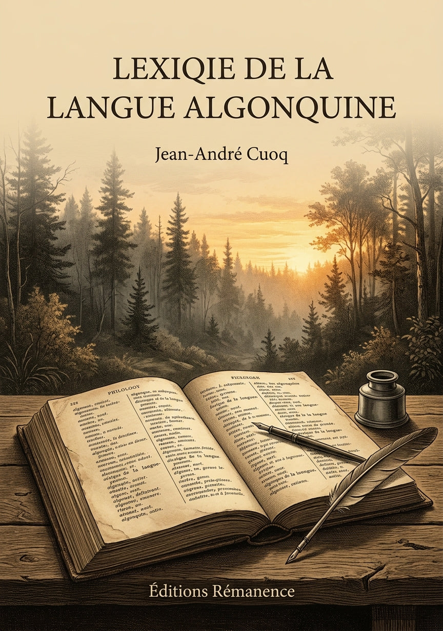 Livre Lexique de la langue algonquine par Jean-André Cuoq - Couverture - Editions Remanence
