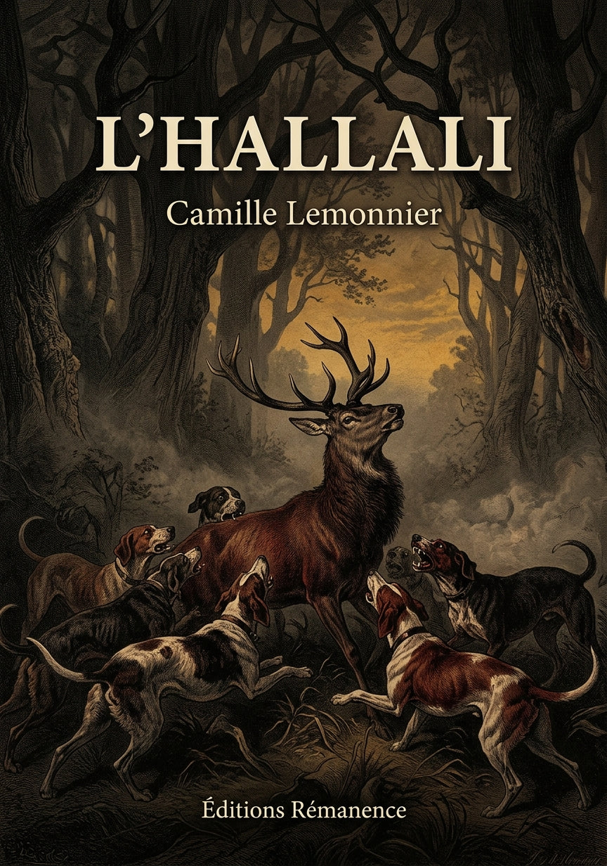 Livre L’Hallali par Camille Lemonnier - Couverture - Editions Remanence