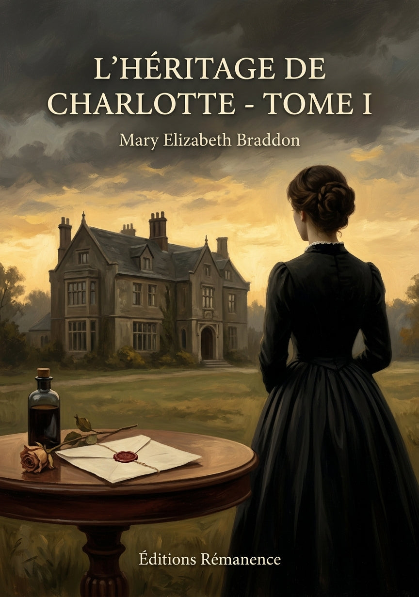 Livre L’Héritage de Charlotte - Tome I par Mary Elizabeth Braddon - Couverture - Editions Remanence