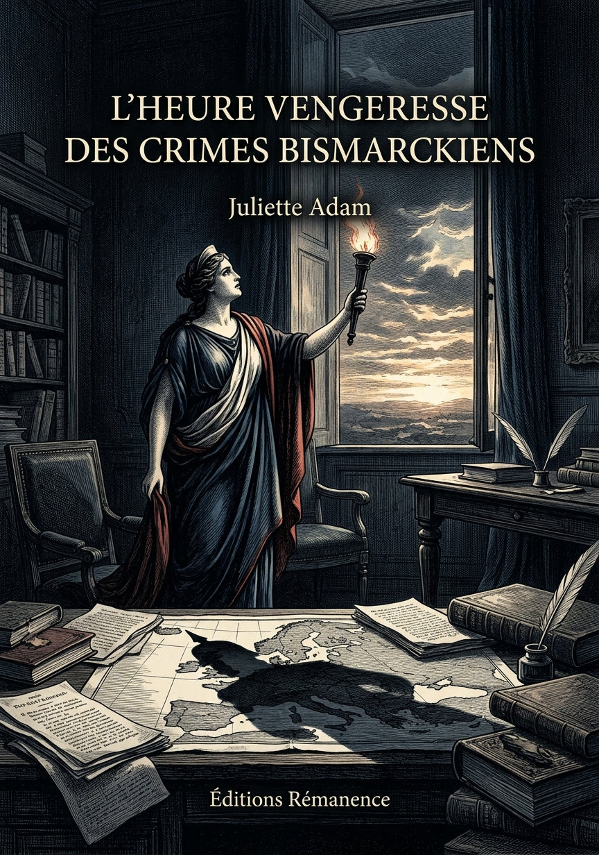 Livre L’Heure vengeresse des crimes bismarckiens par Juliette Adam - Couverture - Editions Remanence