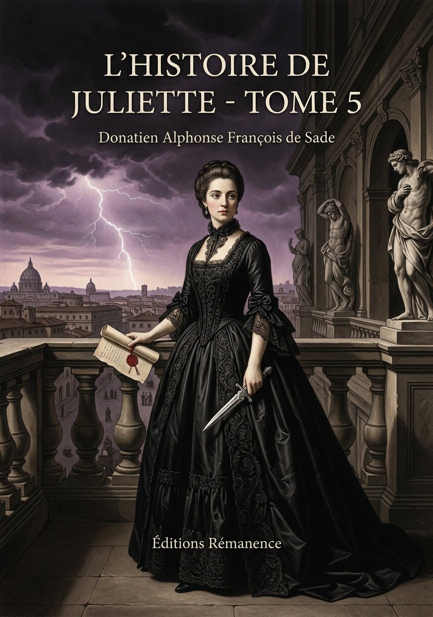 Livre L’histoire de Juliette - Tome 5 par Donatien Alphonse François de Sade - Couverture - Editions Remanence