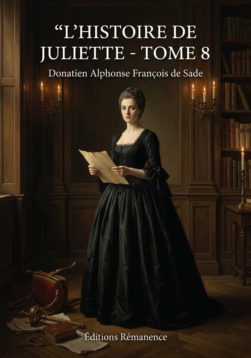 Livre L’histoire de Juliette - Tome 8 par Donatien Alphonse François de Sade - Couverture - Editions Remanence