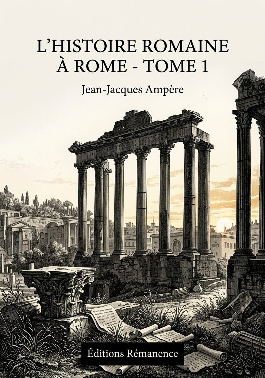 Livre L’Histoire romaine à Rome - Tome 1 par Jean-Jacques Ampère - Couverture - Editions Remanence