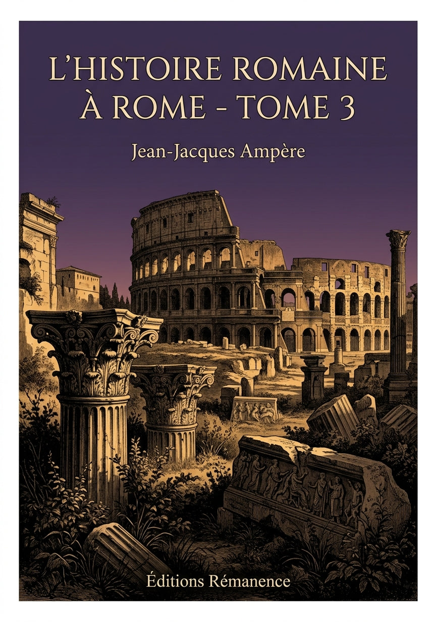 Livre L’histoire romaine à Rome - Tome 3 par Jean-Jacques Ampère - Couverture - Editions Remanence