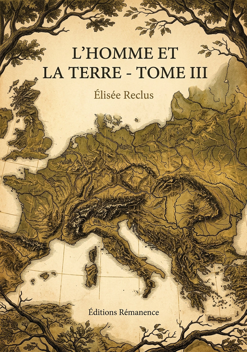 Livre L’Homme et la Terre - Tome III par Élisée Reclus - Couverture - Editions Remanence