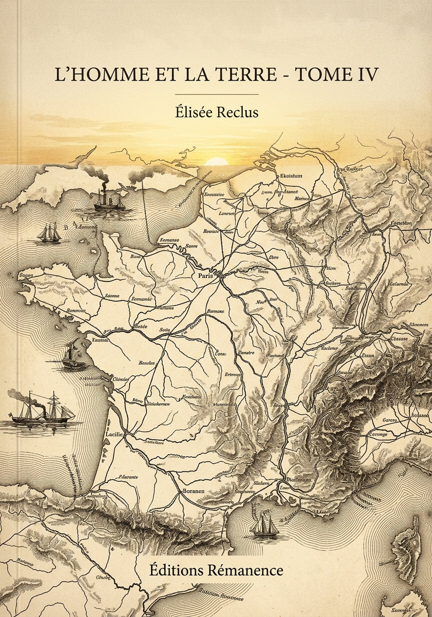 Livre L’Homme et la Terre - Tome IV par Élisée Reclus - Couverture - Editions Remanence