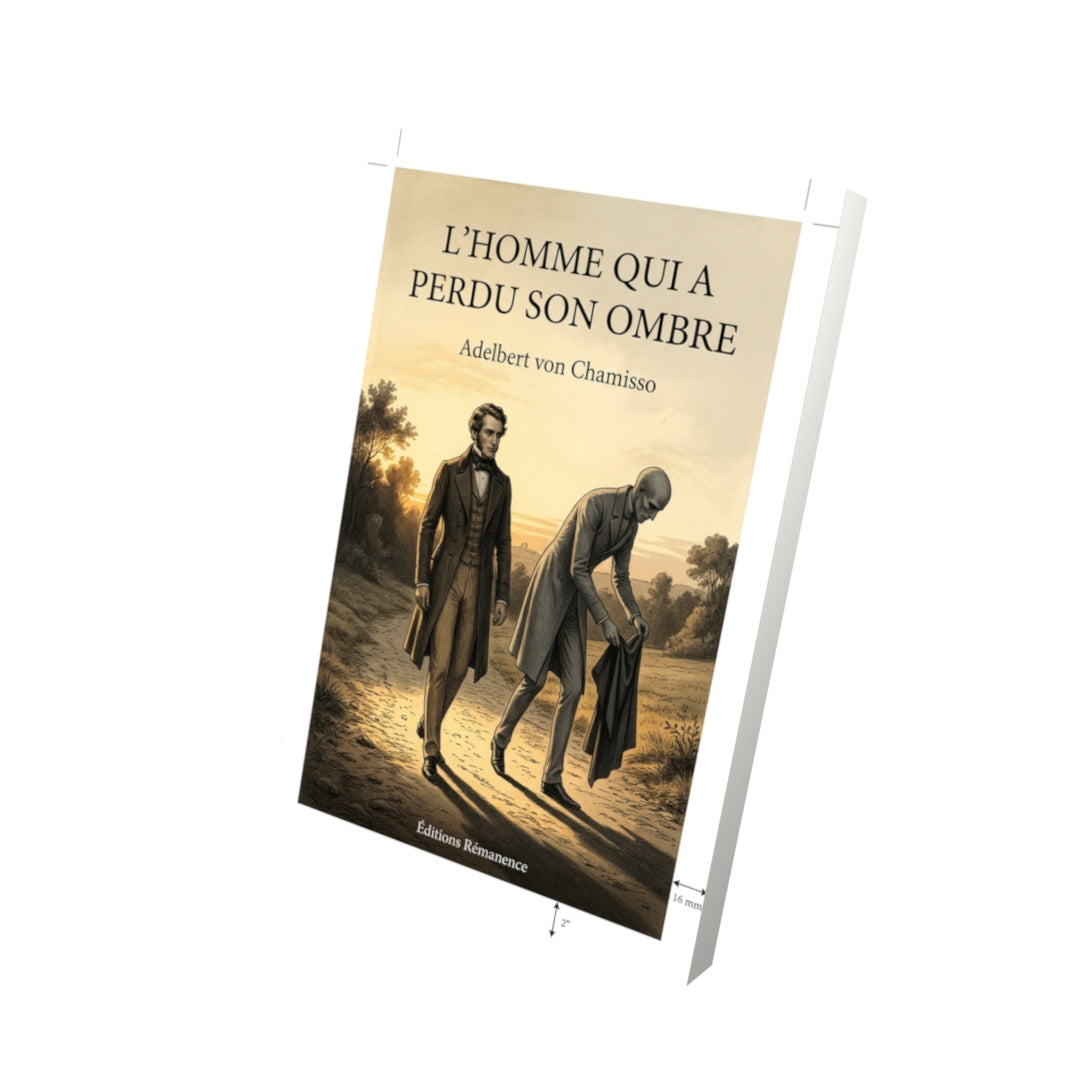 Livre L’Homme qui a perdu son ombre par Adelbert von Chamisso - Vue 3D - Editions Remanence