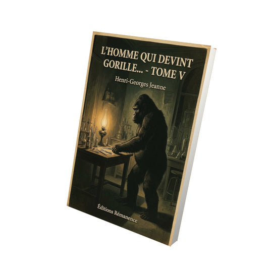 Livre L’Homme qui devint gorille… - Tome V par Henri-Georges Jeanne - Vue 3D - Editions Remanence