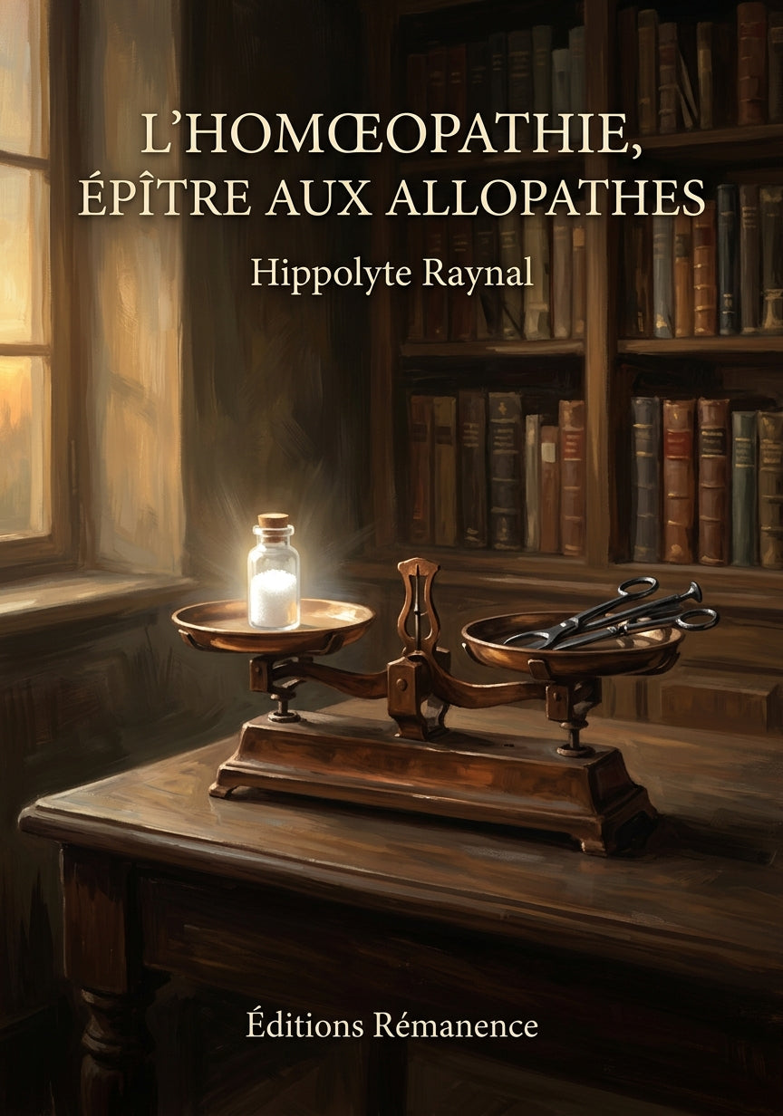 Livre L’Homœopathie, épître aux allopathes par Hippolyte Raynal - Couverture - Editions Remanence