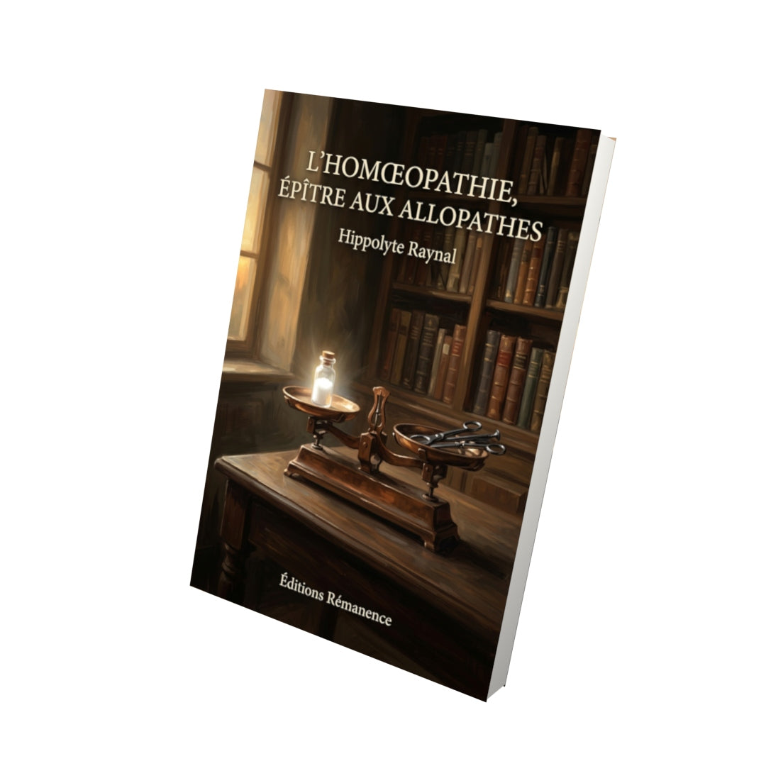 Livre L’Homœopathie, épître aux allopathes par Hippolyte Raynal - Vue 3D - Editions Remanence
