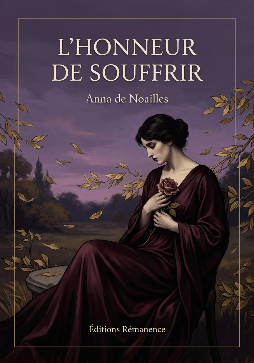 Livre L’Honneur de souffrir par Anna de Noailles - Couverture - Editions Remanence