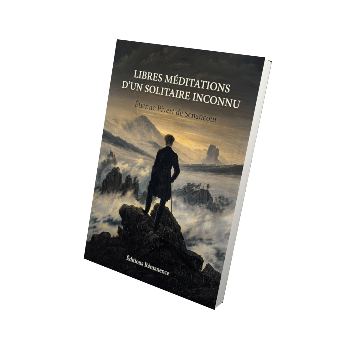 Livre Libres méditations d’un solitaire inconnu par Étienne Pivert de Senancour - Vue 3D - Editions Remanence