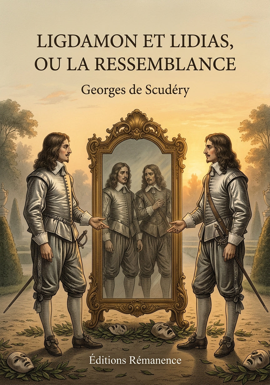Livre Ligdamon et Lidias, ou La ressemblance par Georges de Scudéry - Couverture - Editions Remanence