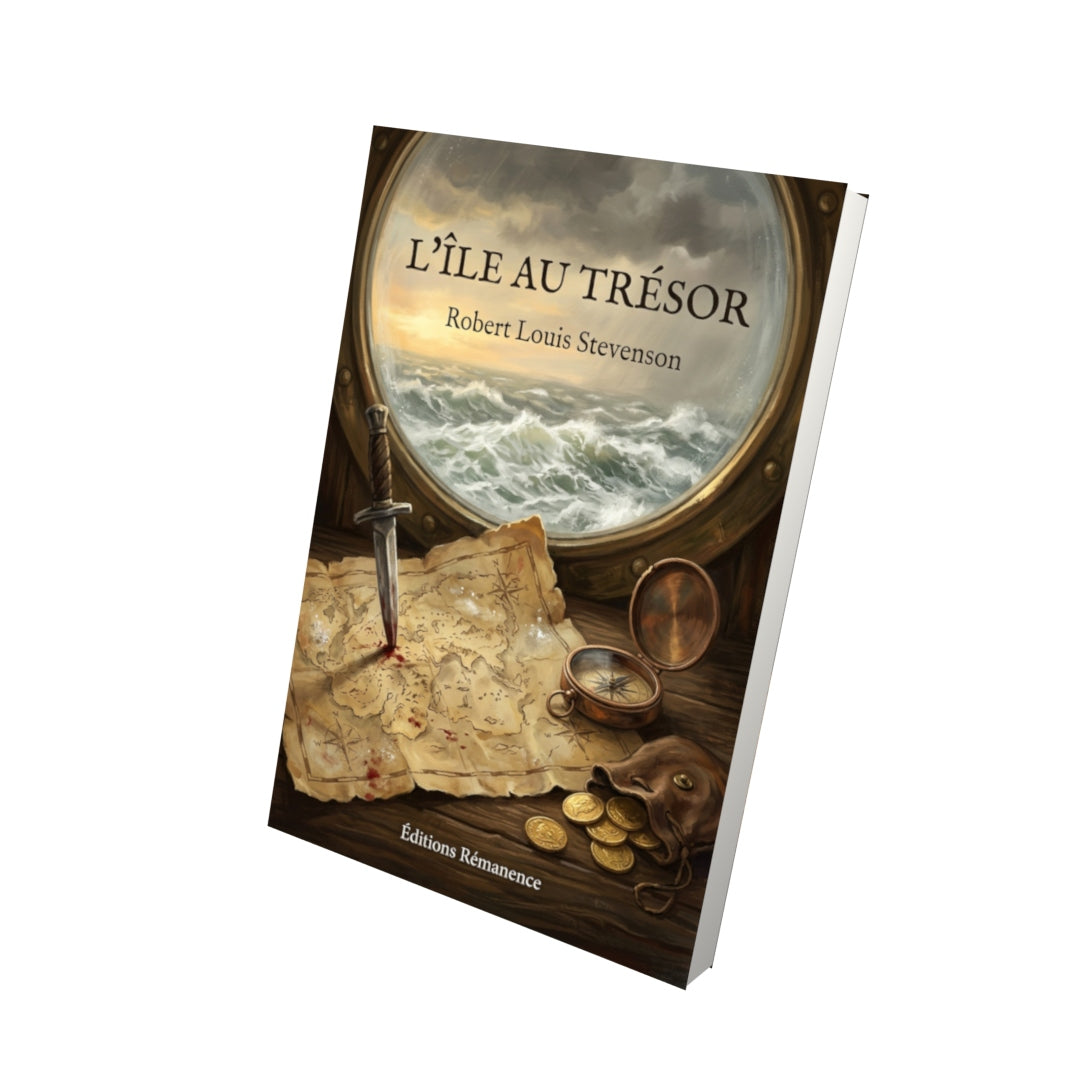 Livre L’Île au trésor par Robert Louis Stevenson - Vue 3D - Editions Remanence